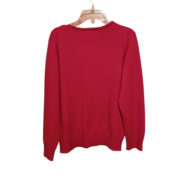 100% Cashmere RED Pullover Crewneck Sweater Ladies Small Preston Preppy - Picture 3 of 4